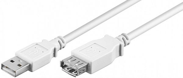 USB 2.0 Hi-Speed Verlängerungskabel 0,3m, weiß